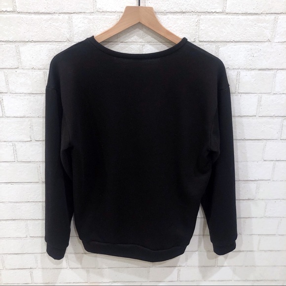 JUSTIFY Black Criss Cross Sweatshirt - Picture 3 of 5